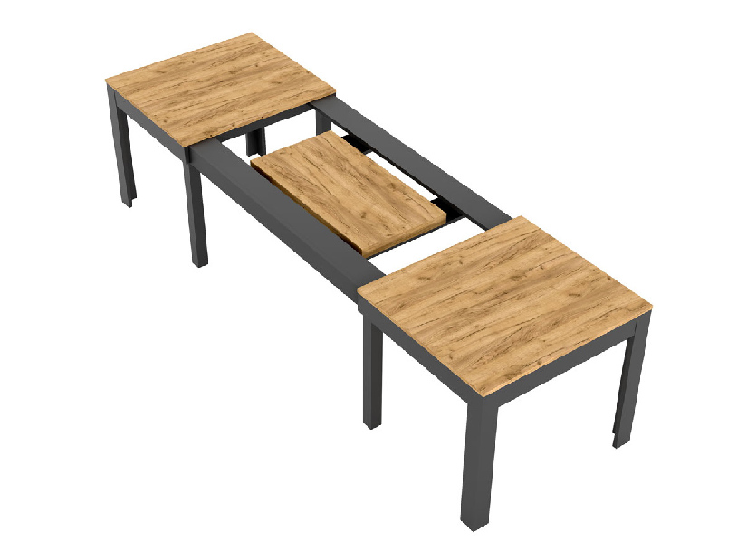 Blagovaonski stol Weston (hrast + crna) (za 6 do 8 osoba)