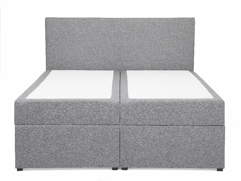 Bračni krevet Boxspring 160 cm SENNOR (s madracima i prostorom za odlaganje) (siva)