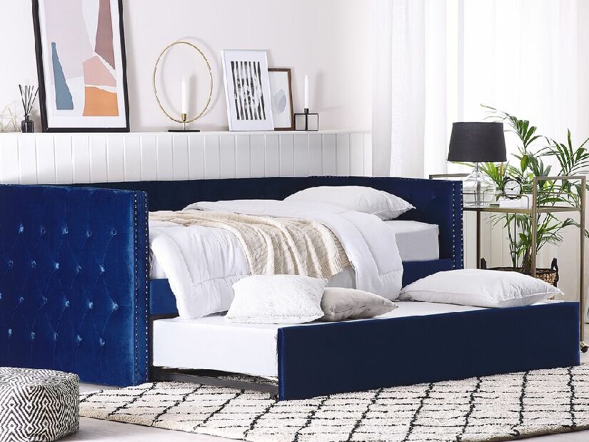 Krevet na razvlačenje 90 cm GENSA (plava) (s podnicom)