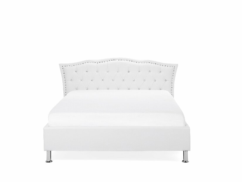 Bračni krevet 140 cm MATH (s podnicom) (bijela)