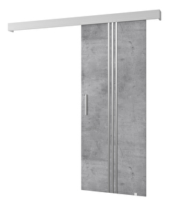 Klizna vrata 90 cm Sharlene V (beton + bijela mat + srebrna)