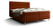 Bračni krevet  Boxspring 140 cm Flu (smeđe narančasta) (s madracem i prostorom za odlaganje)