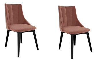 Set blagovaonskih stolica (2 kom.) ST97 (crna + ružičasta) *outlet moguća oštećenja