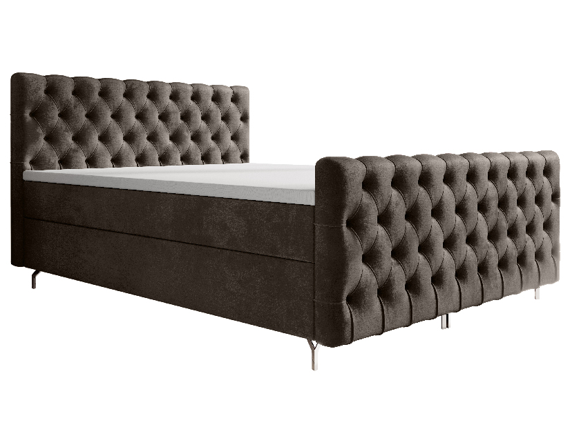 Jednostruki krevet 120 cm Clinton Bonell (smeđa) (s podnicom, s prostorom za odlaganje)