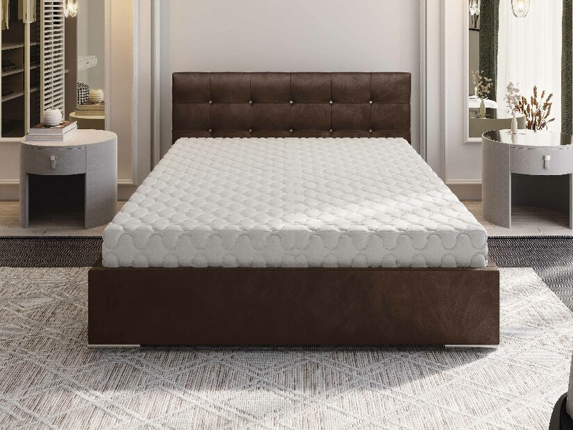 Bračni krevet 160 cm Lonnie (smeđa) (s podnicom i prostorom za odlaganje)