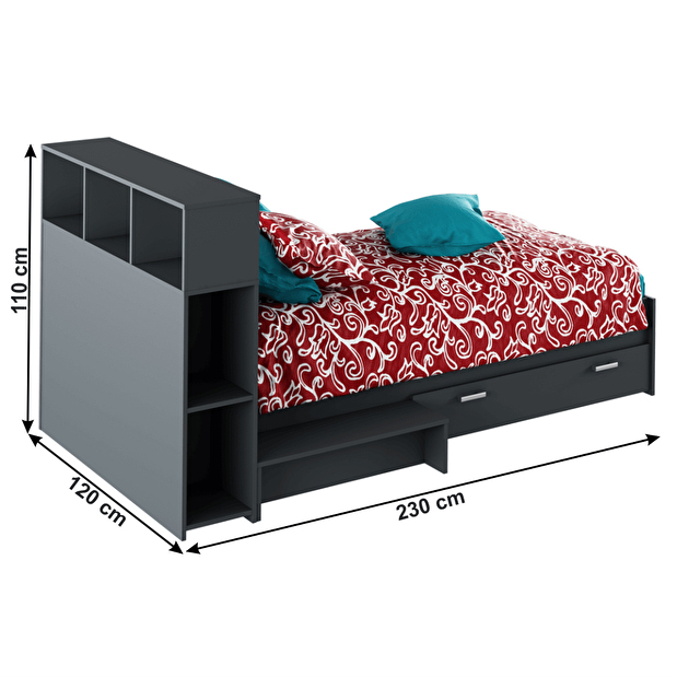 Jednostruki krevet 90 cm Adrana (grafit)