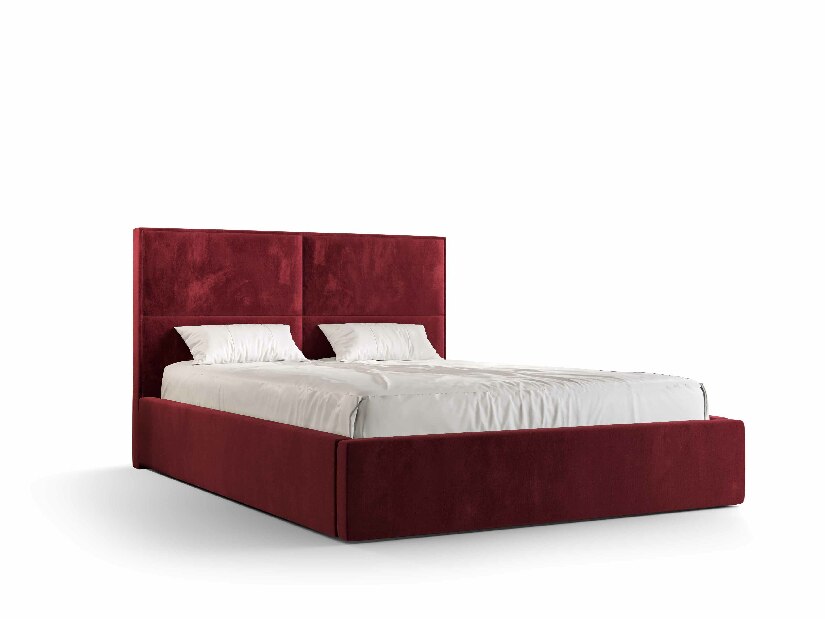 Bračni krevet 180 cm Alfonso (bordo) (s podnicom i prostorom za odlaganje)