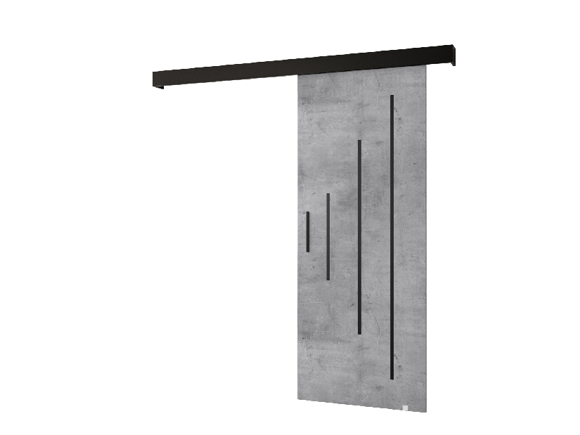 Klizna vrata 90 cm Sharlene Y (beton + crna mat + crna)