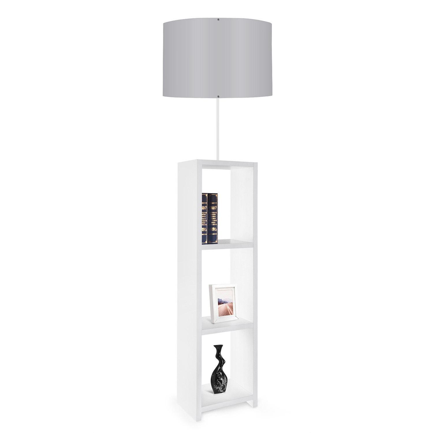 Podna svjetiljka s policama Astaresta 3 (bijela + siva)