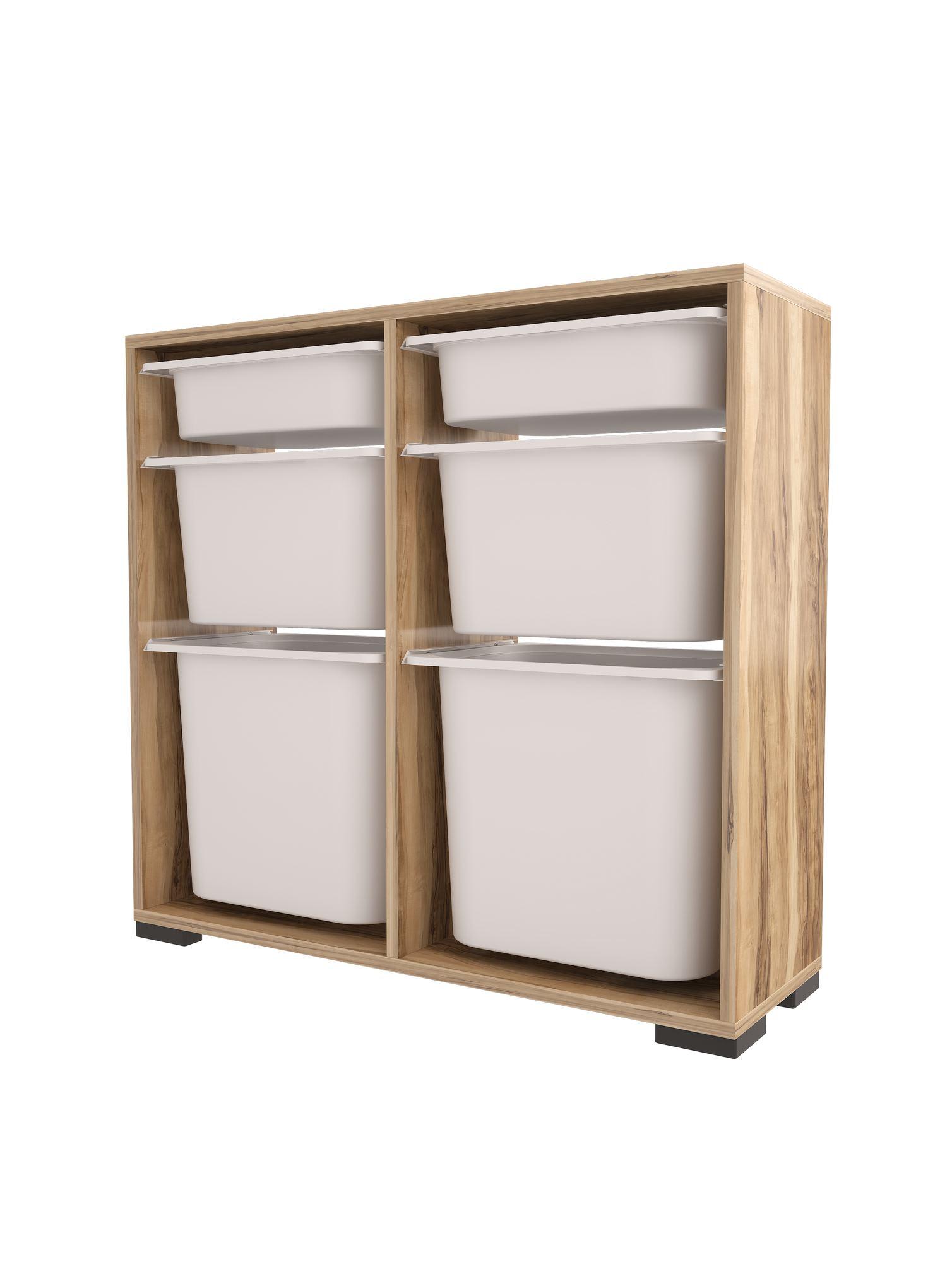 Organizator za igračke Dremonka 5 (orah + bijela)