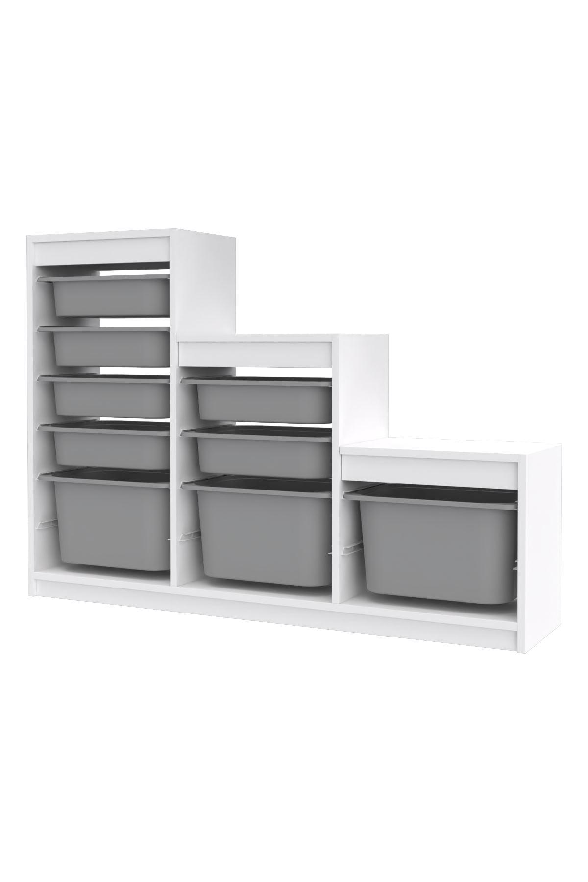 Organizator za igračke Dremonka 9 (bijela + siva)