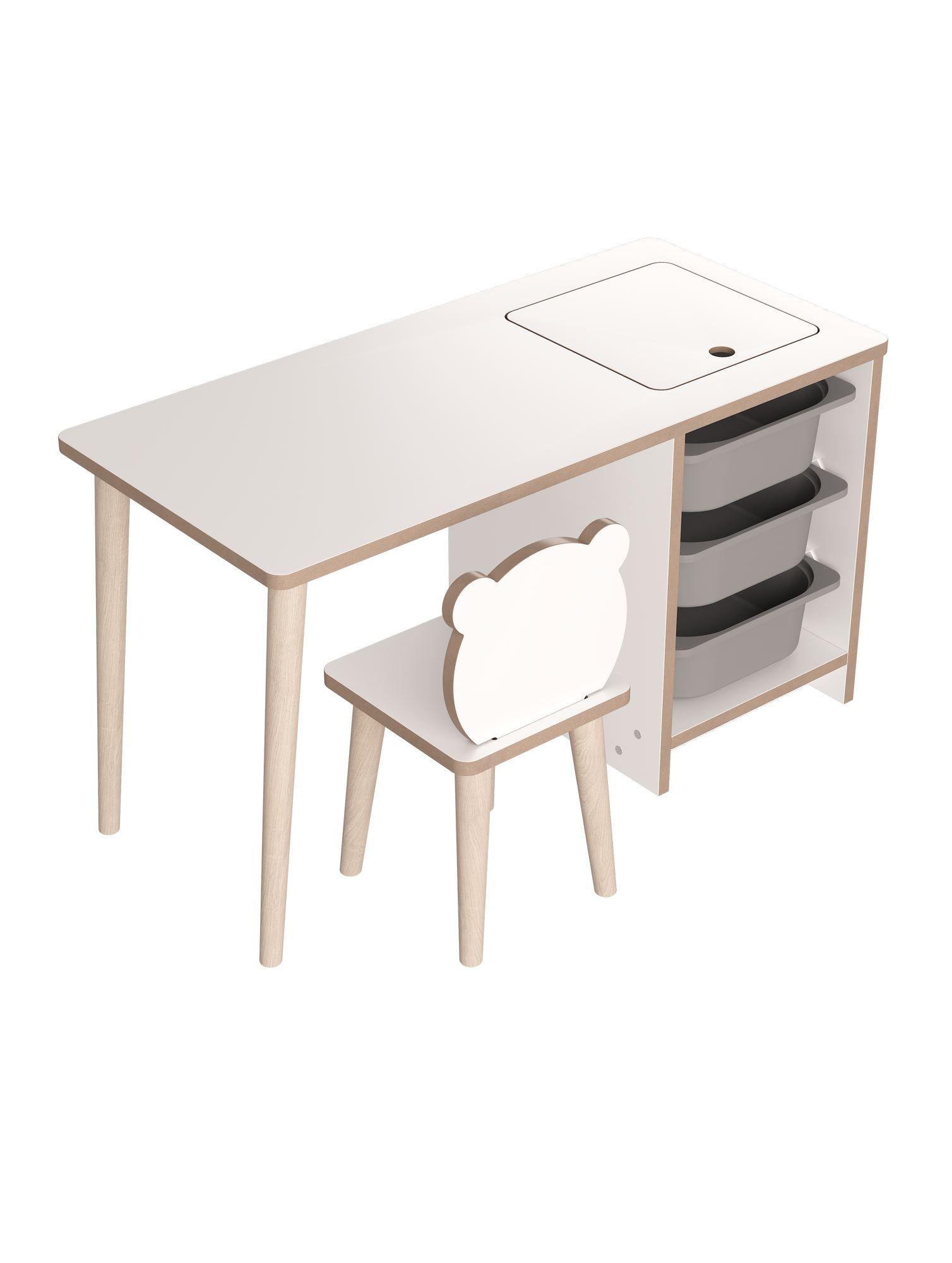 Dječji stol sa stolicom Sonka 1 (bijela + siva)