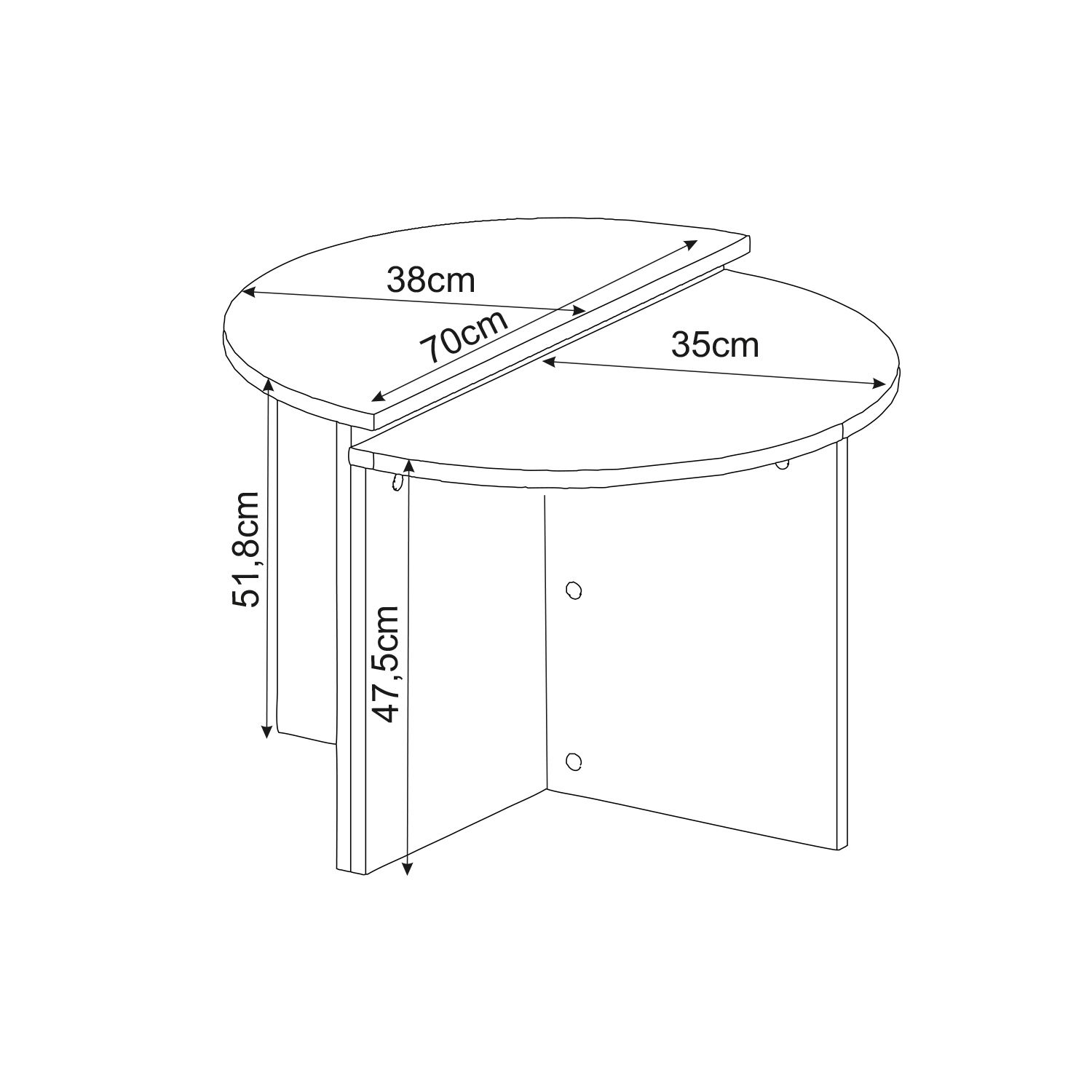 Set stolića za kavu (2 kom.) Doluna (travertin)