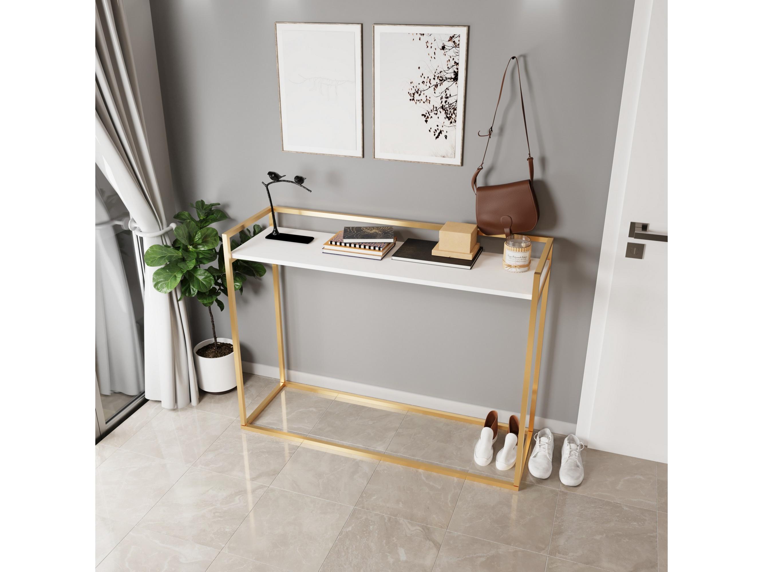 Konzolni stolić Isis (bijela + zlatna) *outlet moguća oštećenja