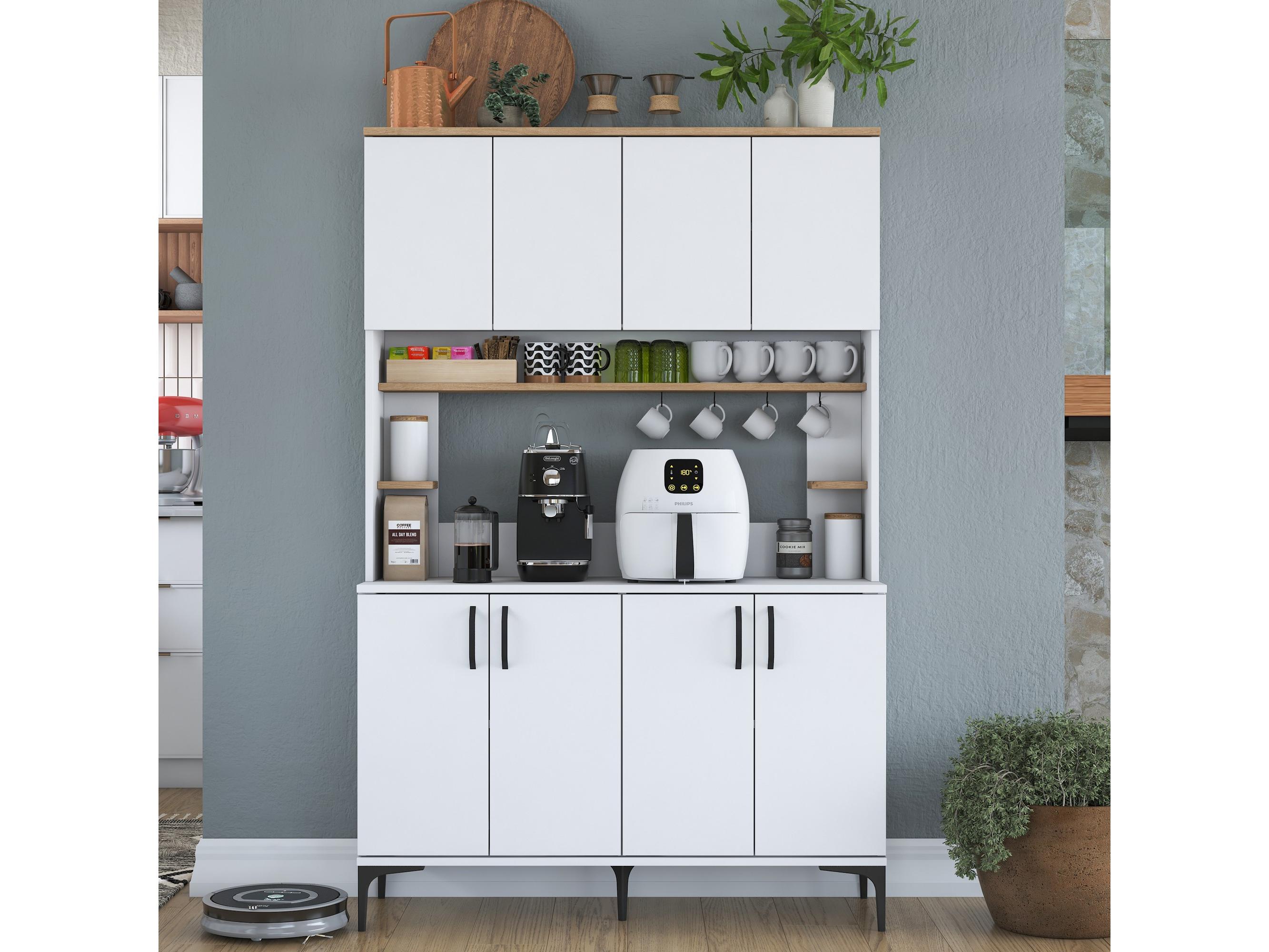 Ormar s policama Jenaretta 176 (bijela + orah)