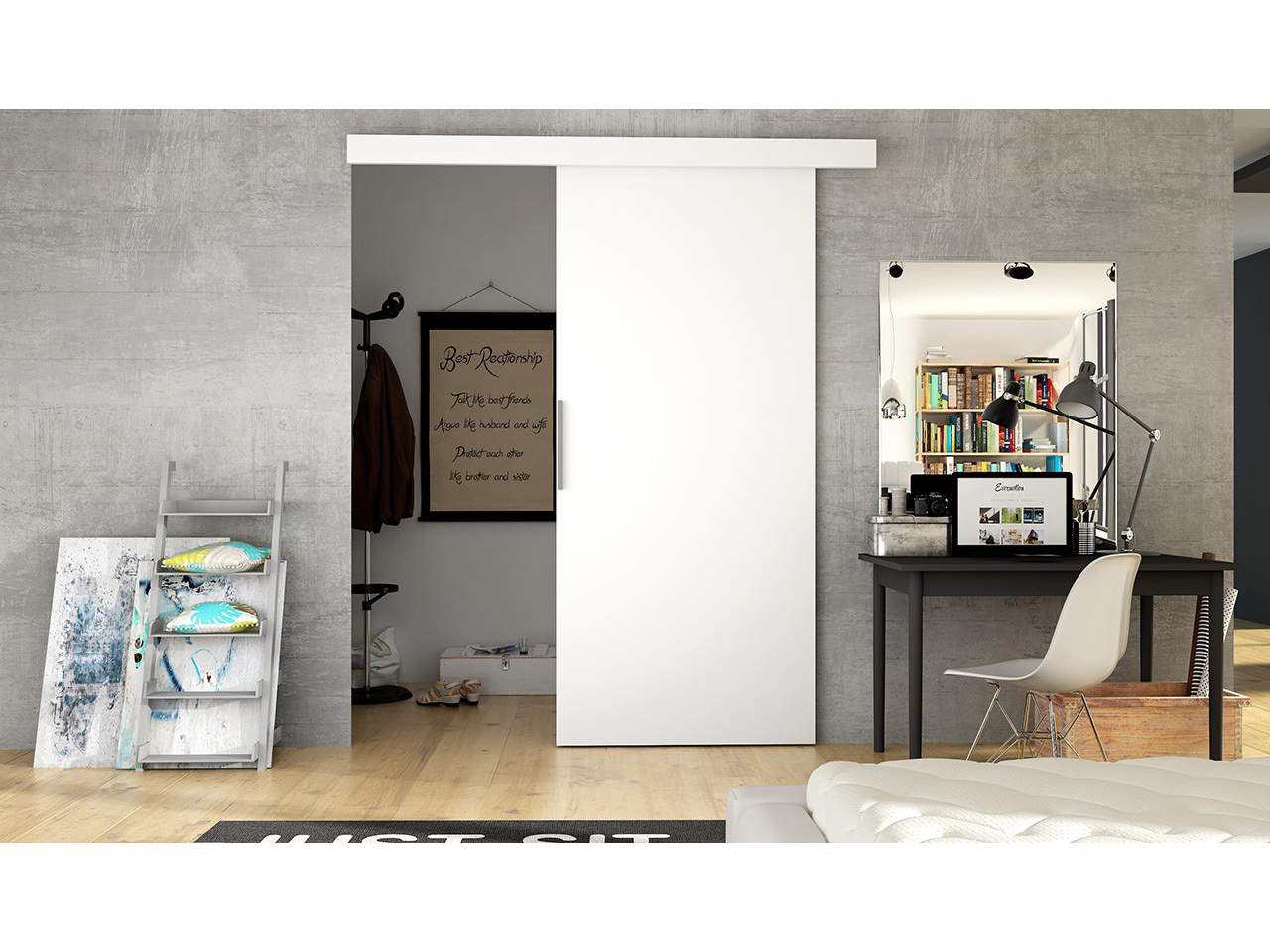 Klizna vrata Larouche 1 (bijela mat) *Rasprodaja