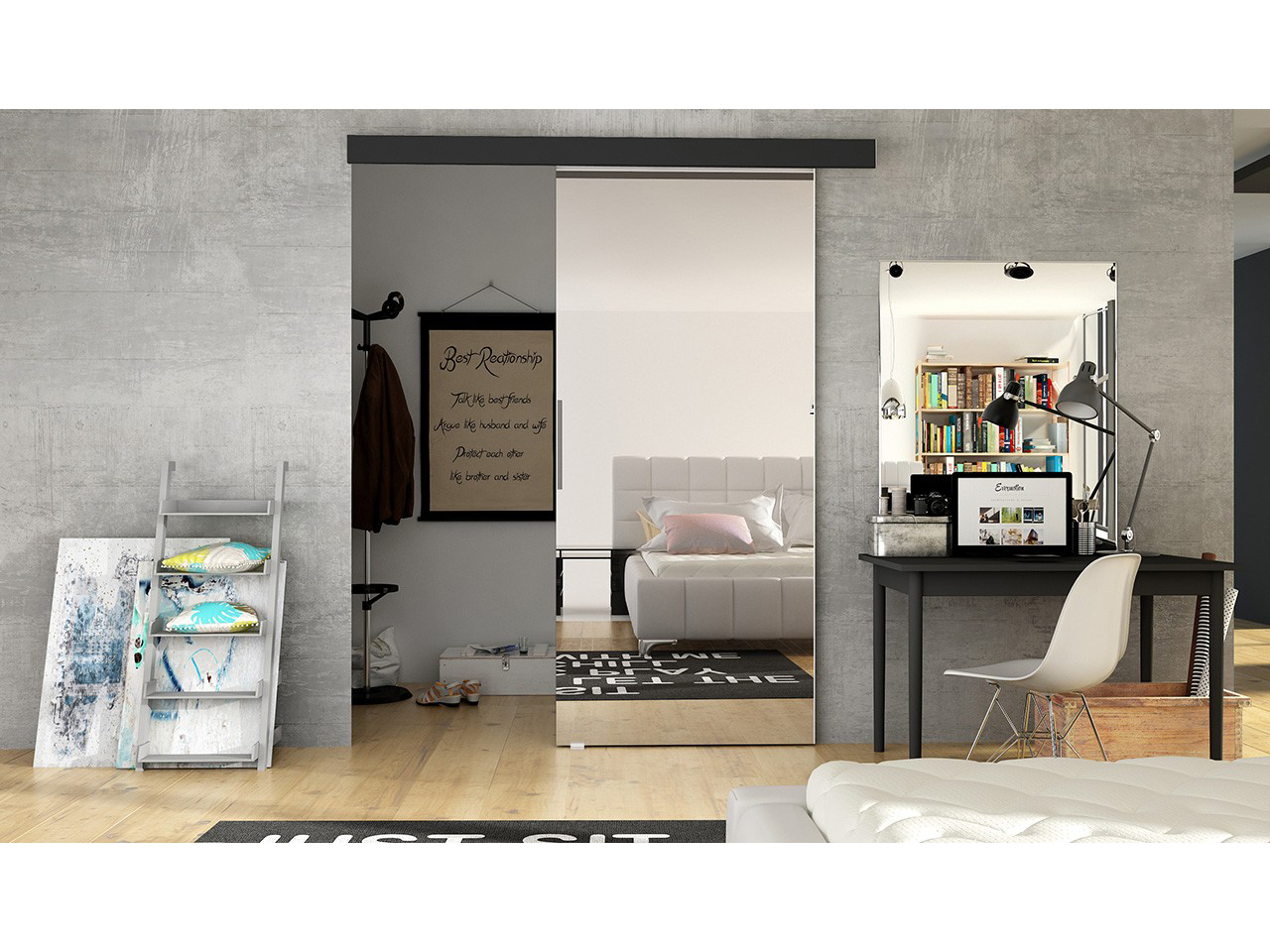 Klizna vrata Larouche 2 (crna mat)