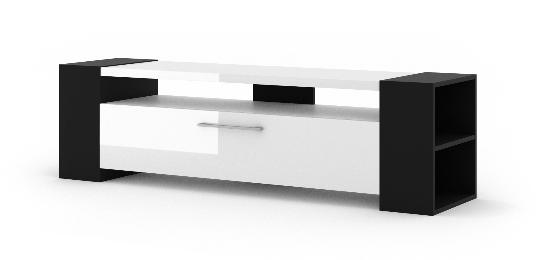 TV stolić/ormarić Liwi (crna + bijela sjajna)