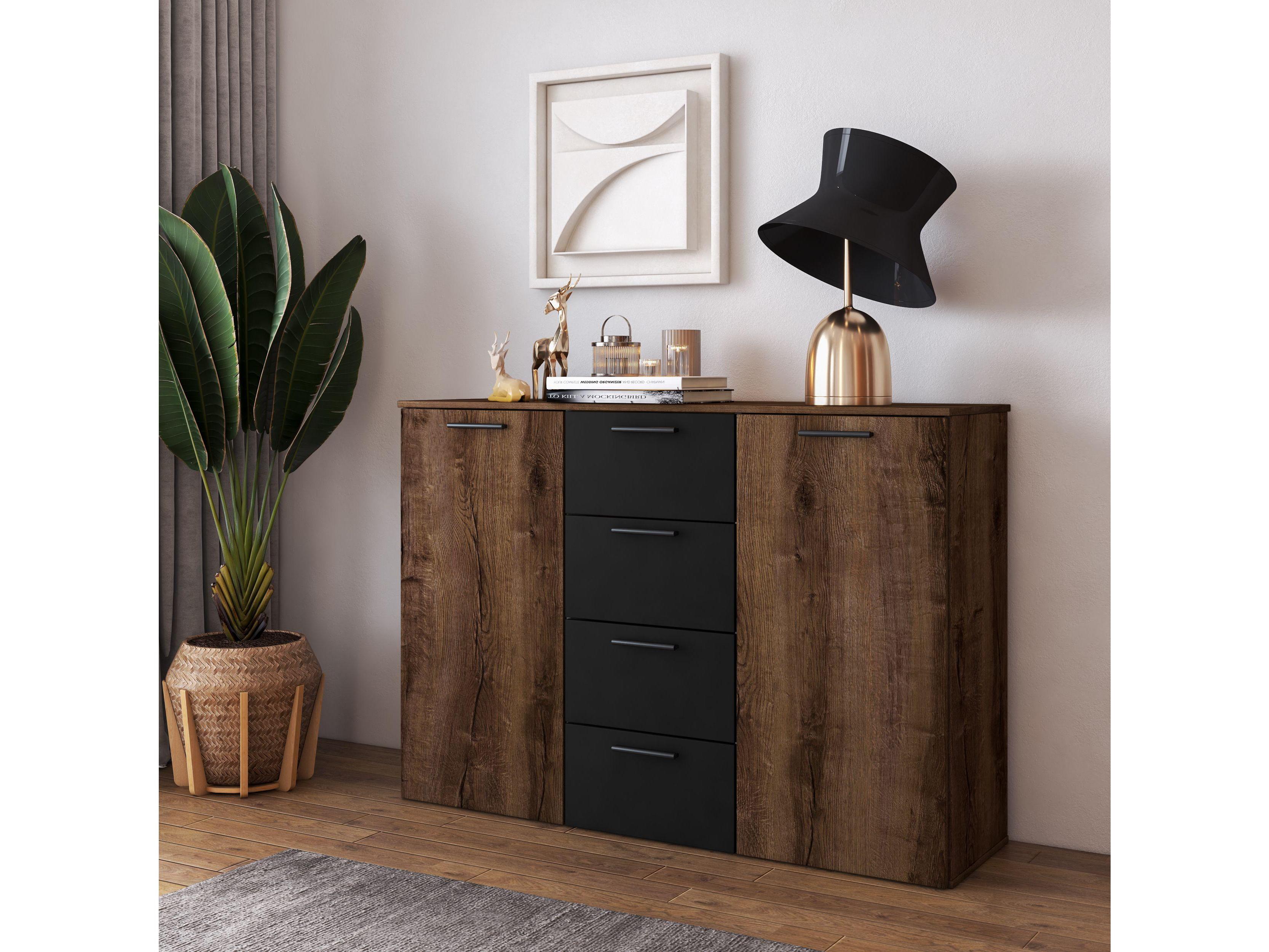 Komoda Benson Tip 26 (hrast monastery + crna)  