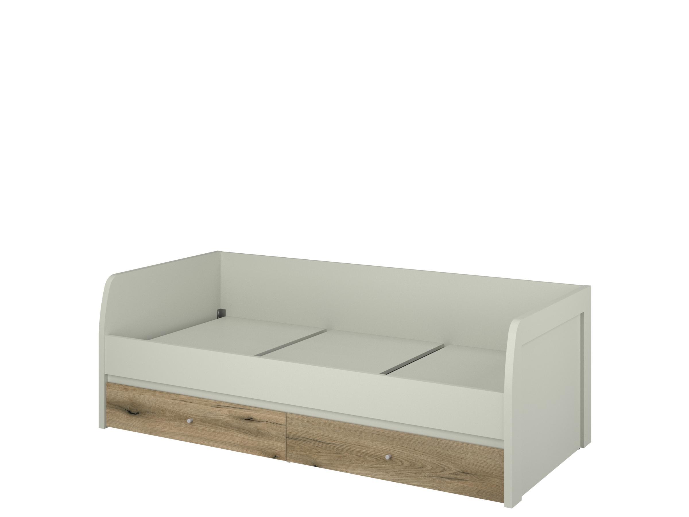 Jednostruki krevet 90 cm Kodro (kašmir + hrast evoke) (s podnicom) (s prostorom za odlaganje)