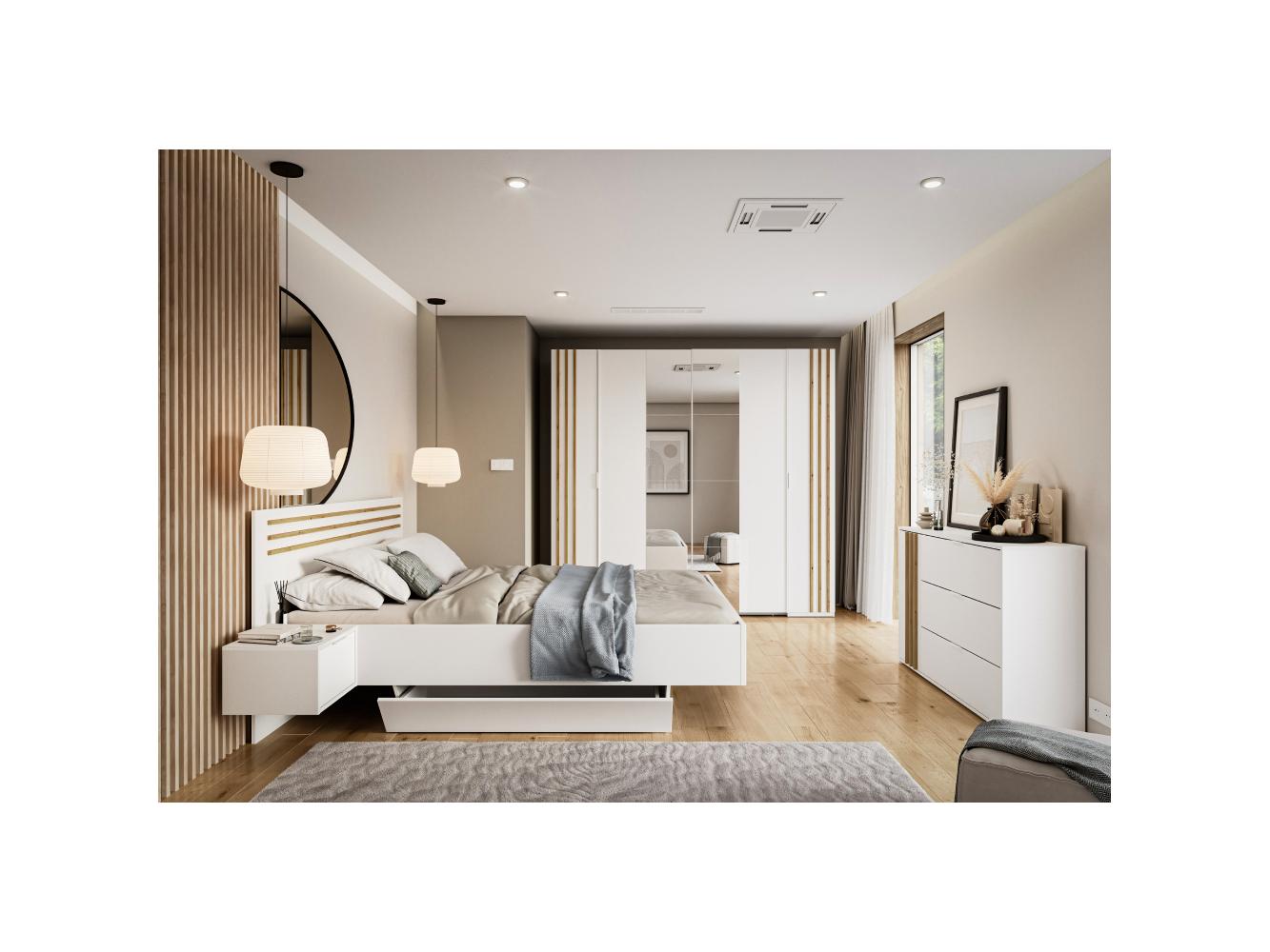 Set za spavaću sobu Frens (bijela + hrast artisan)