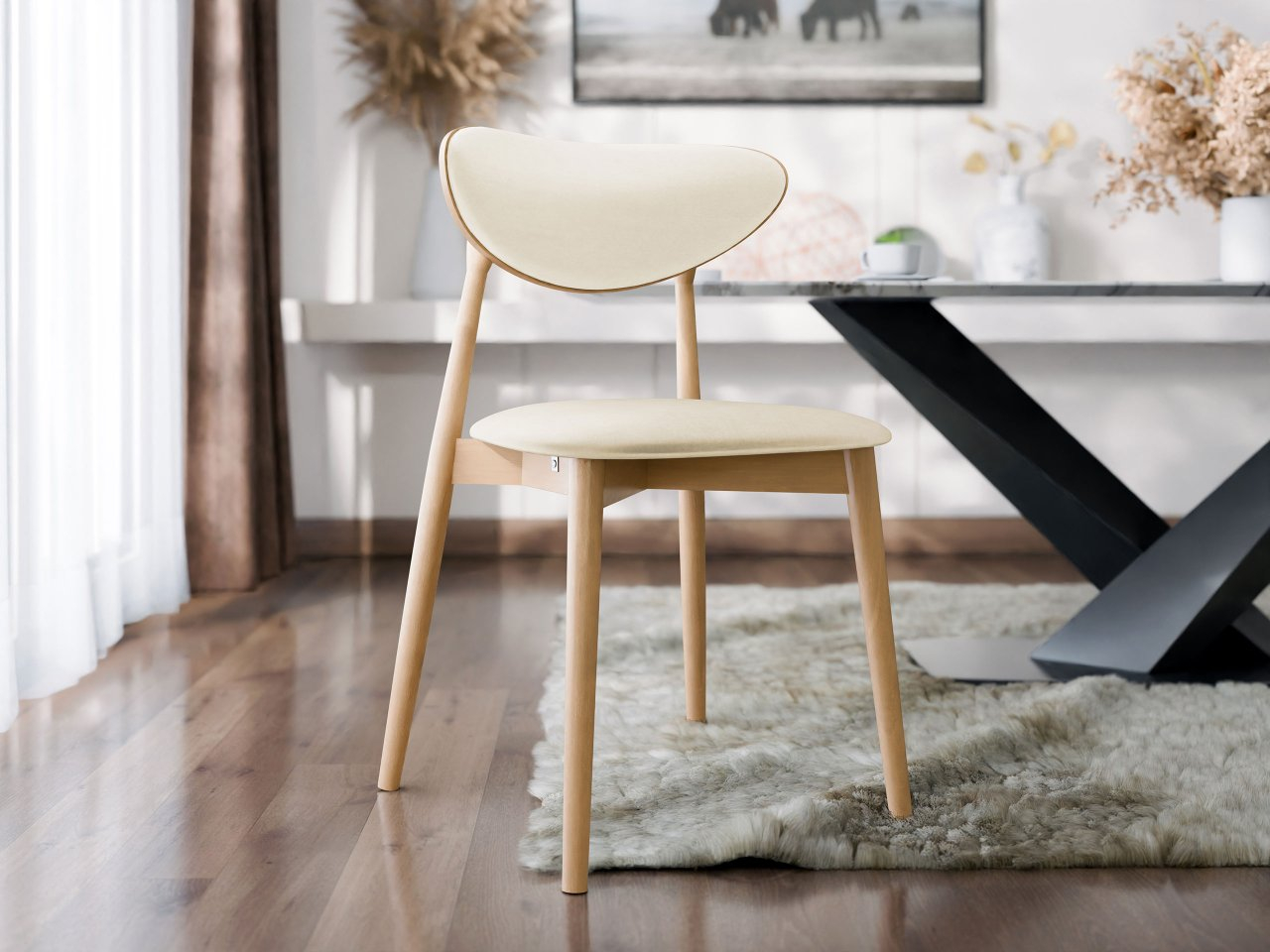 Blagovaonska stolica KD 65 C (bukva + krem) 