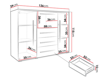 Komoda Bridget (bijela)