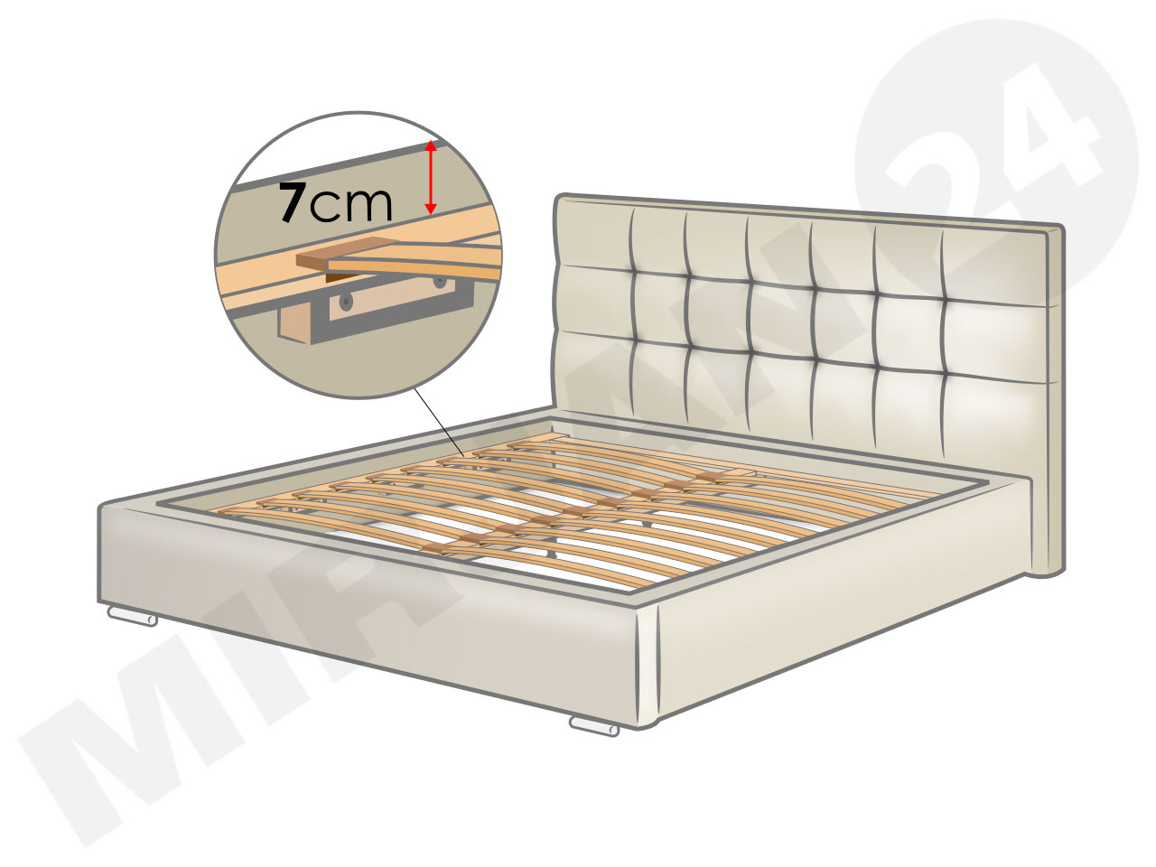 Bračni krevet 180 cm Externa (bijela)
