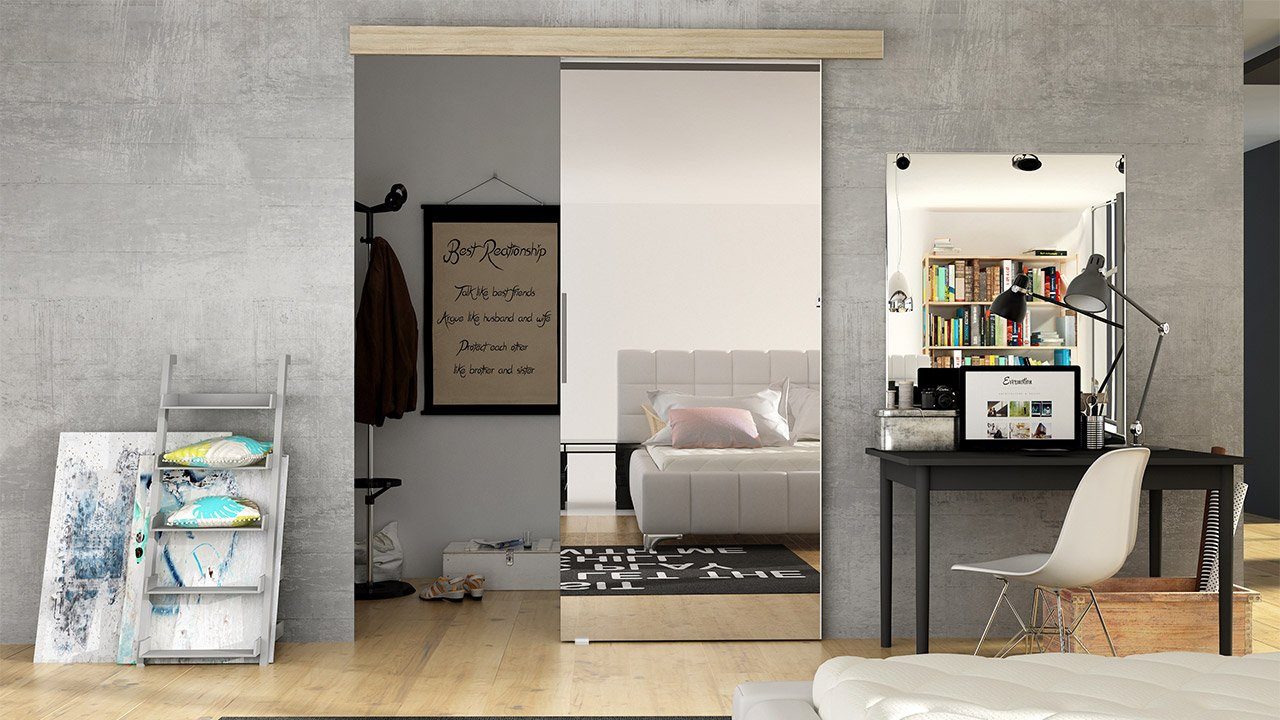 Klizna vrata Orenia II (sonoma + ogledalo)