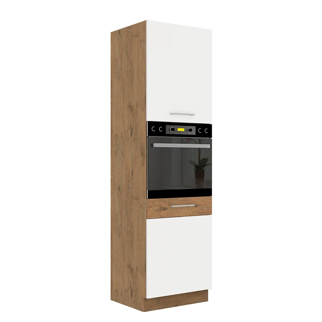 Visoki kuhinjski ormarić za pećnicu Bronte 60 DP-210 2F (hrast lancelot + bijeli sjaj)
