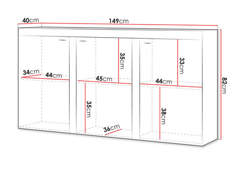 Komoda Rokara 2 (bijela + beton)