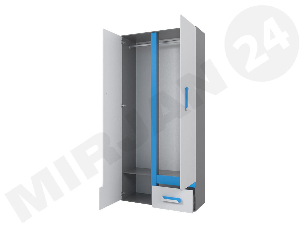 Namještaj za studentsku sobu Petanata XV (antracit + bijela)