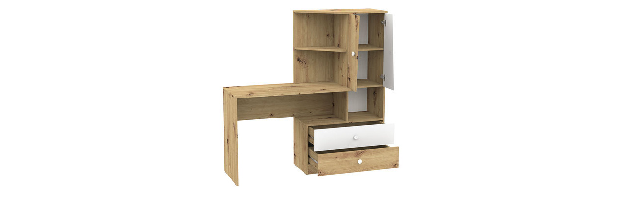 Toaletni stolić Seraphina WK11 (hrast artisan + bijela)