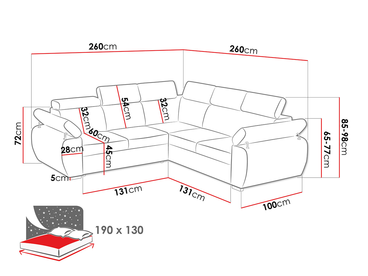 Kutna garnitura Linoria Maxi (siva)