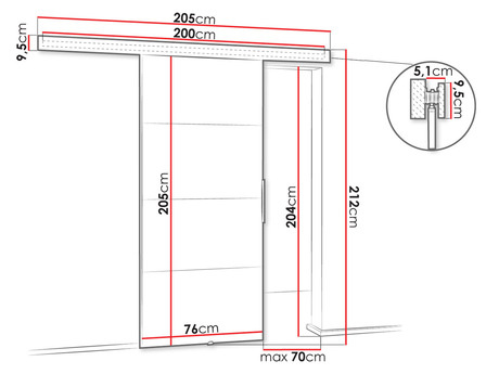 Klizna vrata Meralia 7 (bijela)