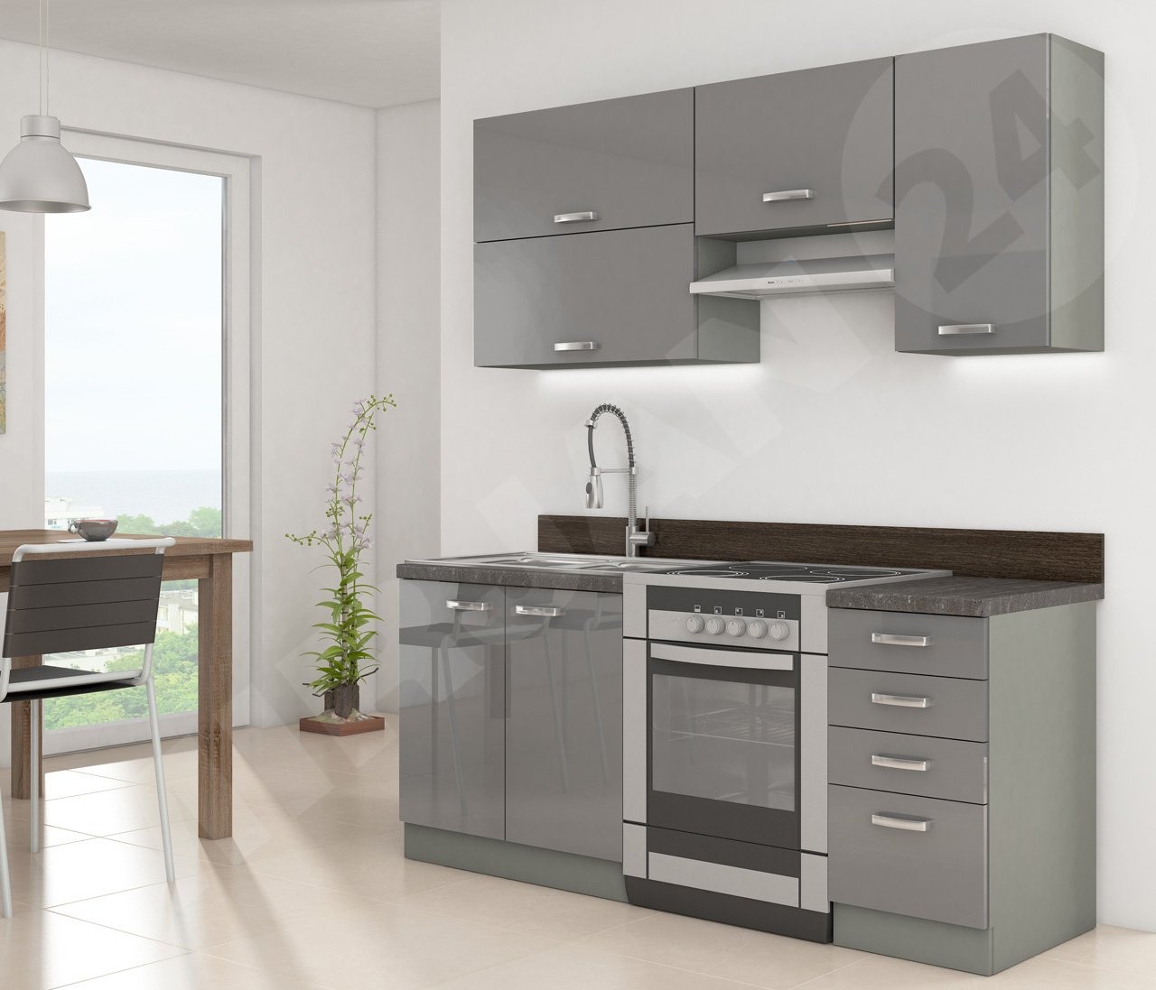 Kuhinja Milo II (siva + sivi sjaj)