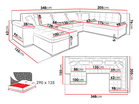 Kutna garnitura U Talia (tamnozelena)