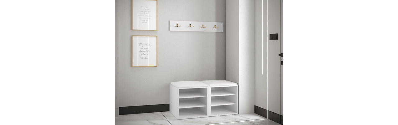 Predsoblje Torro VI (bijela + čelično siva)