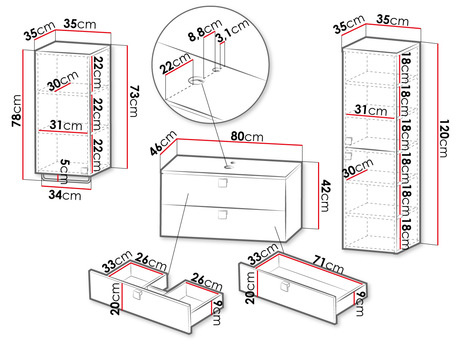 Kupaonski set Petralonas I (siva)
