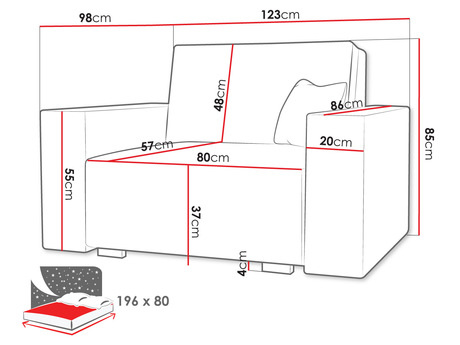 Fotelja Candy I (svijetlosiva)