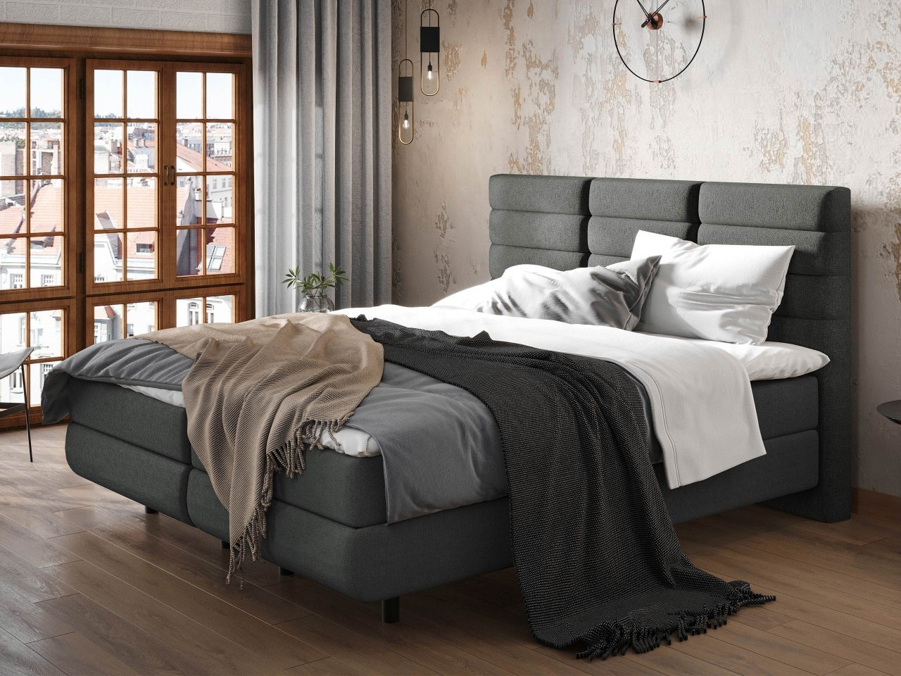 Bračni krevet 160cm Cereales (tamnosiva)