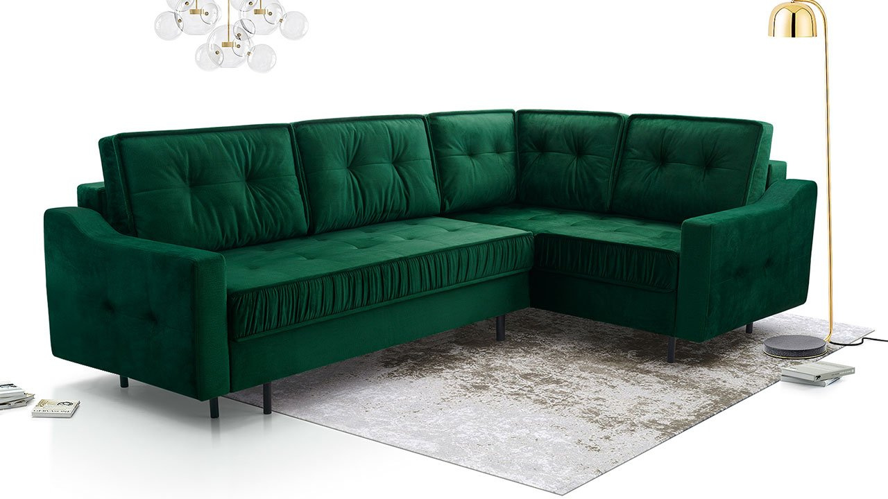 Kutna garnitura Korela L (tamnozelena)