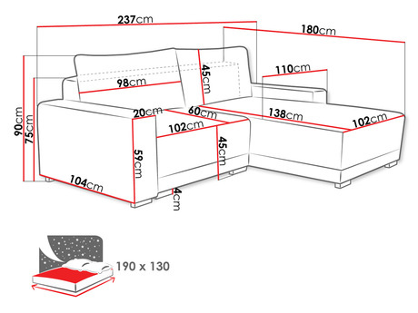 Kutna garnitura Poppy (bež)