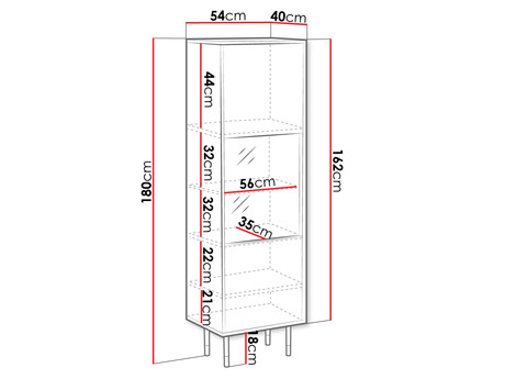 Vitrina Mediana 54 (crna + zlatna)