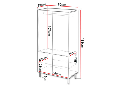 Ormar s policama Lasiowa 4D (kašmir)