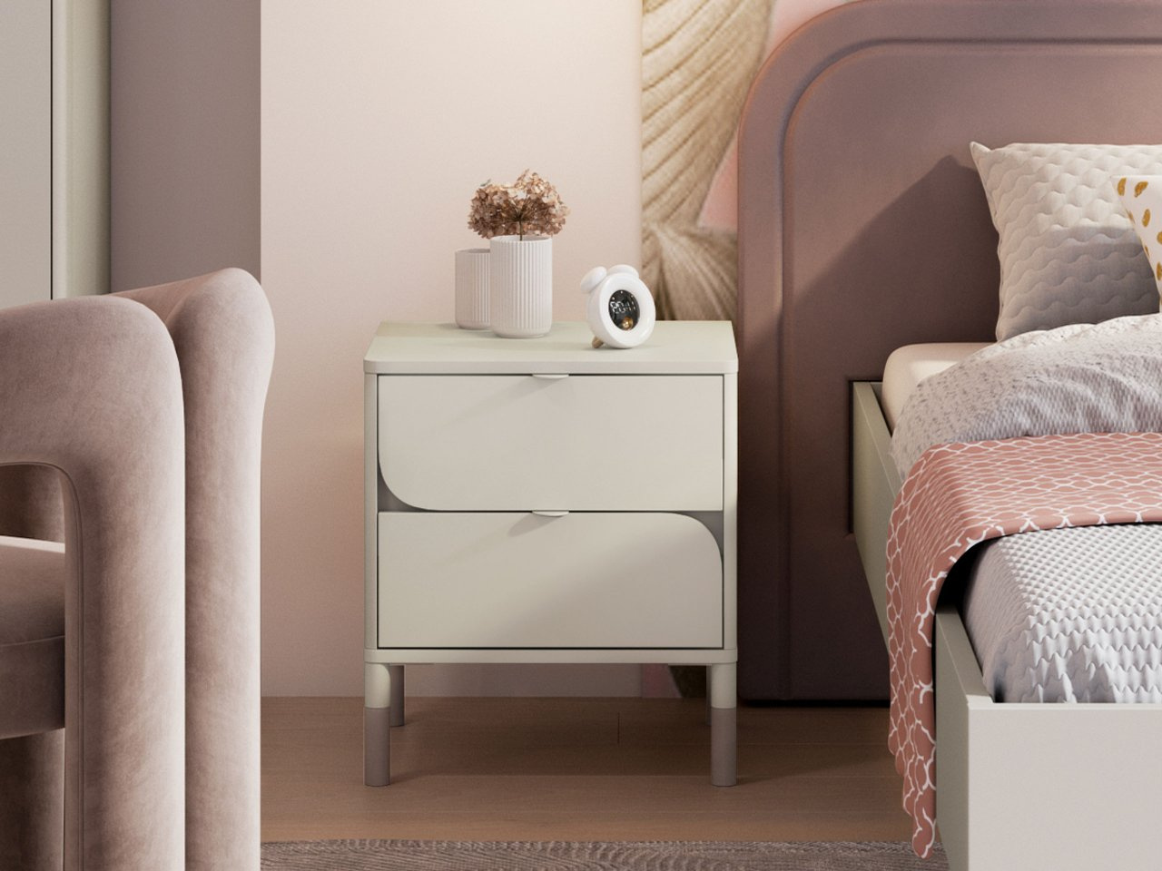 Noćni stolić Heryn HR-7 (kašmir + smeđa)