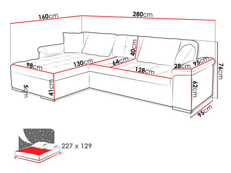 Kutna garnitura Dante (bež melir)