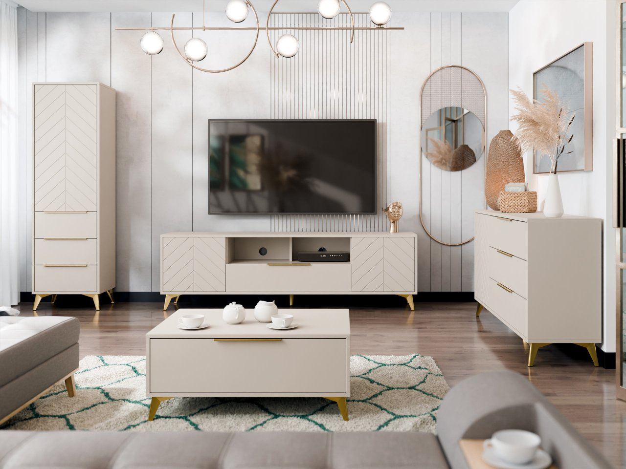 Namještaj za dnevni boravak Semprum I (pješčano bež)