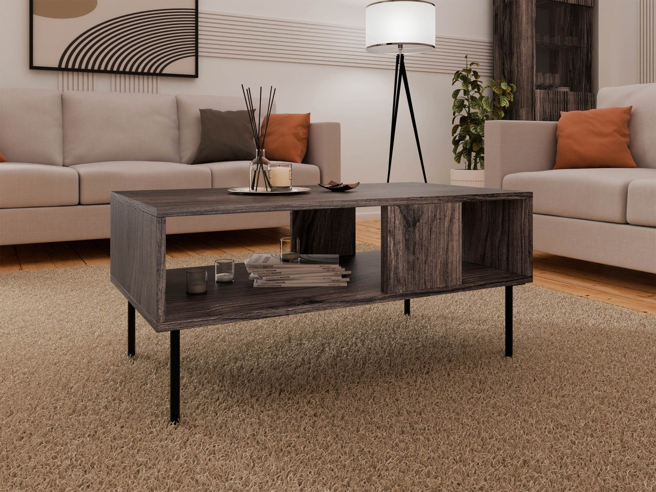 Stolić za kavu Orlandio (orah warmia)