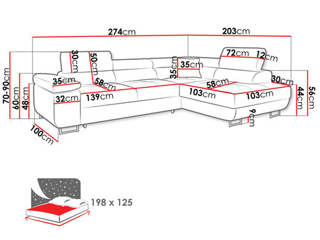Kutna garnitura Terazuro (medena)